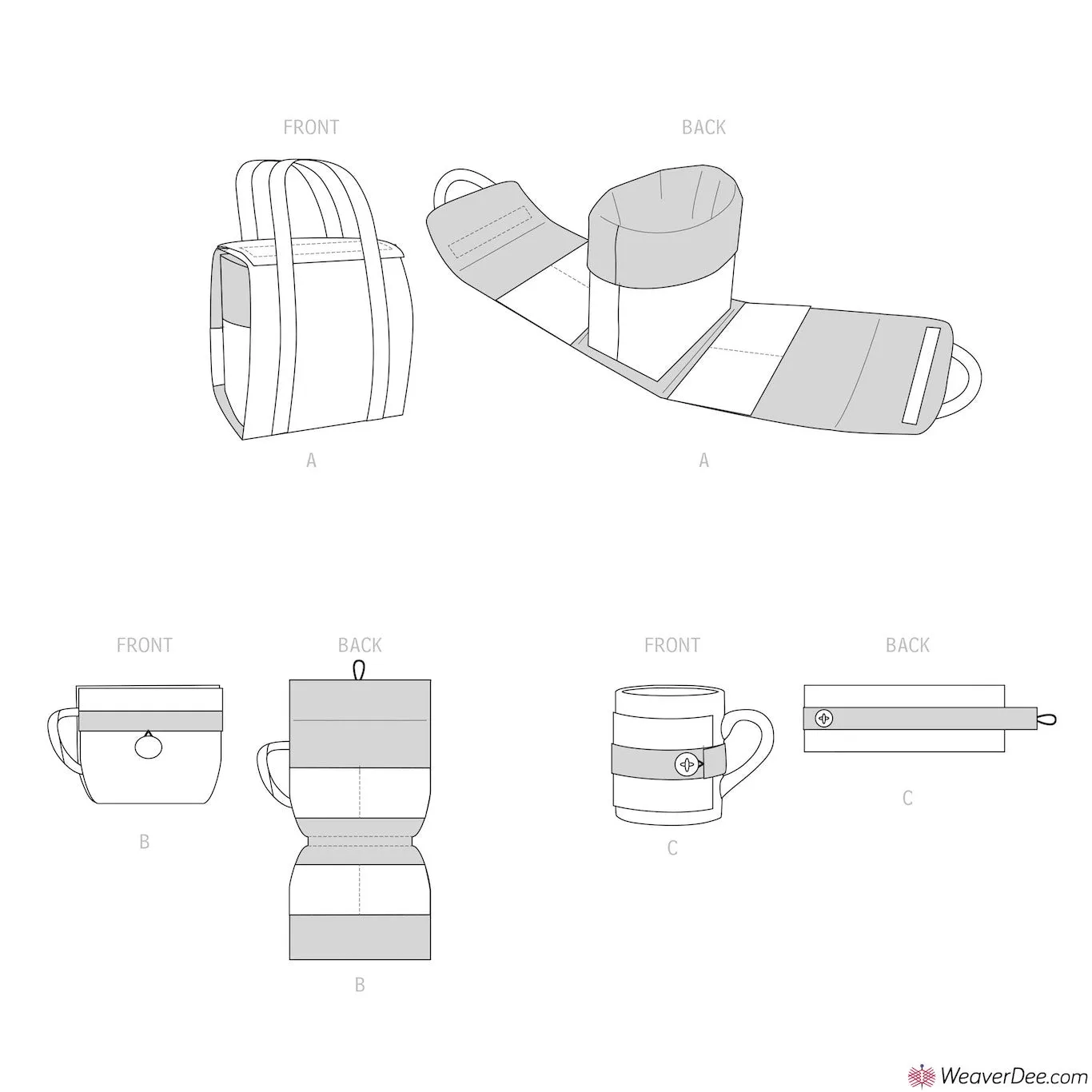 Simplicity Pattern S9511 Mug Case, Tea Bag Case, Mug Cosy