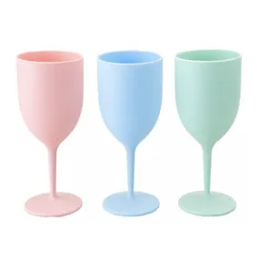 Soft Touch Plastic Wine Glass Assorted Colours