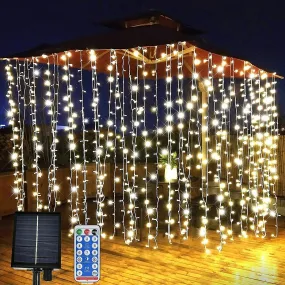 Solar Curtain String Lights: Ideal for Gazebo Events and Garden Parties