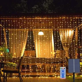 Solar-Powered LED Icicle Curtain Lights: Perfect for Gazebo and Party Decor