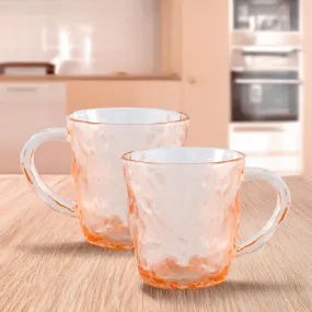 The Better Home Zest Glass Tea Cup (Set of 2-280ml) Lead Free Coffee Cup| Scratch-Resistance Microwave Safe Tea Cup Set | House Warming Gifts for New Home | Return Gifts for Women Amber