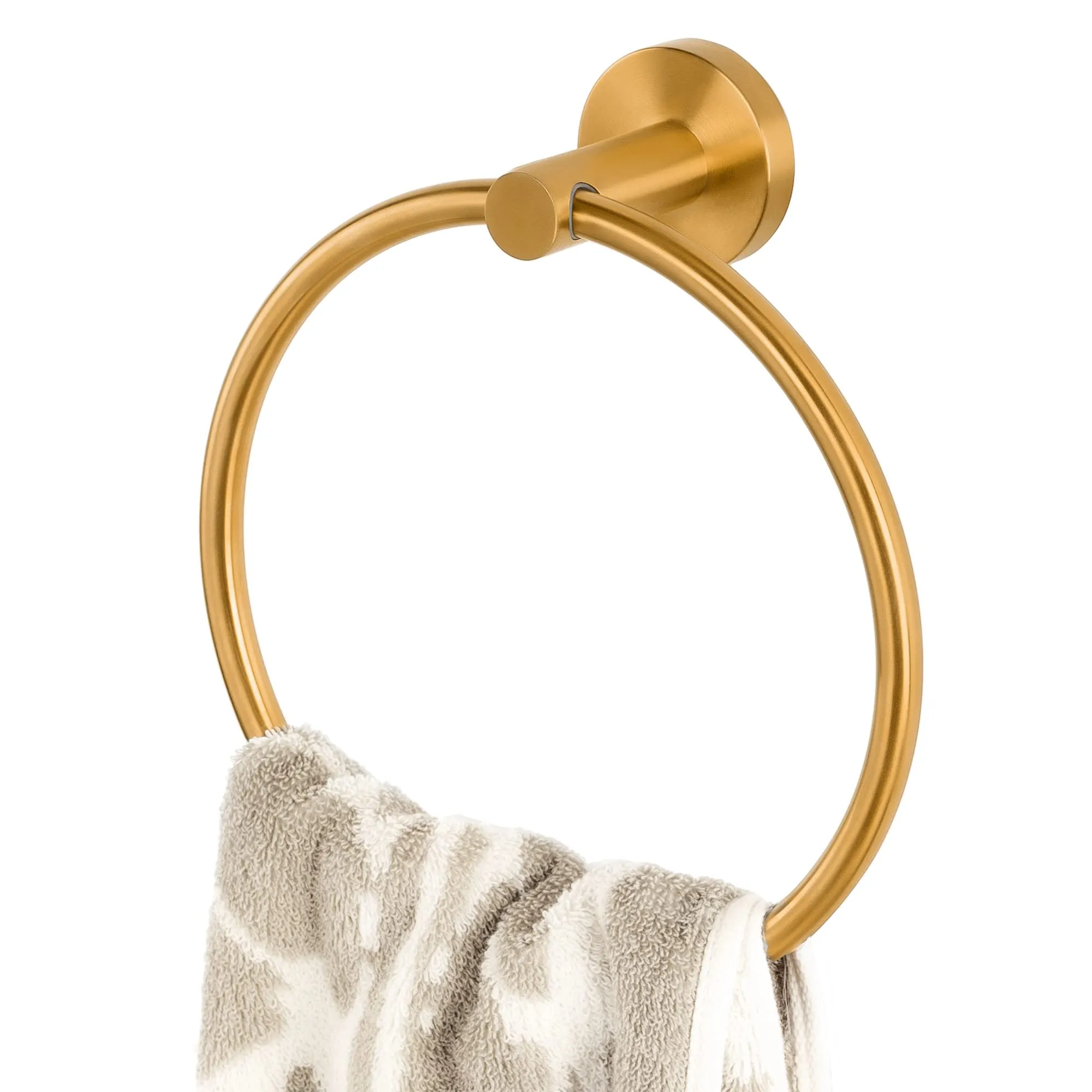 Towel Ring丨Brushed Nickel Towel Ring for Bathroom丨Modern Simple Round Kitchen Hand Towel Ring