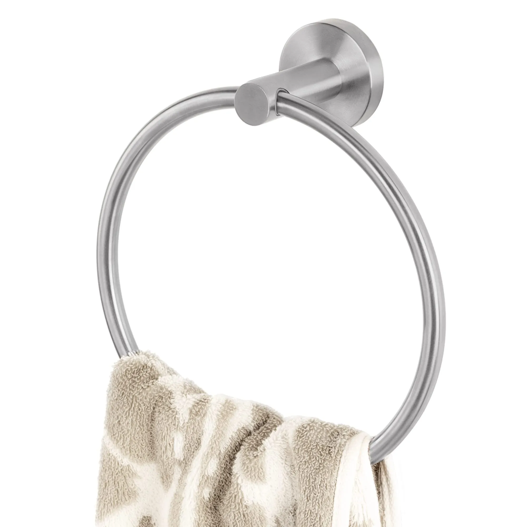 Towel Ring丨Brushed Nickel Towel Ring for Bathroom丨Modern Simple Round Kitchen Hand Towel Ring