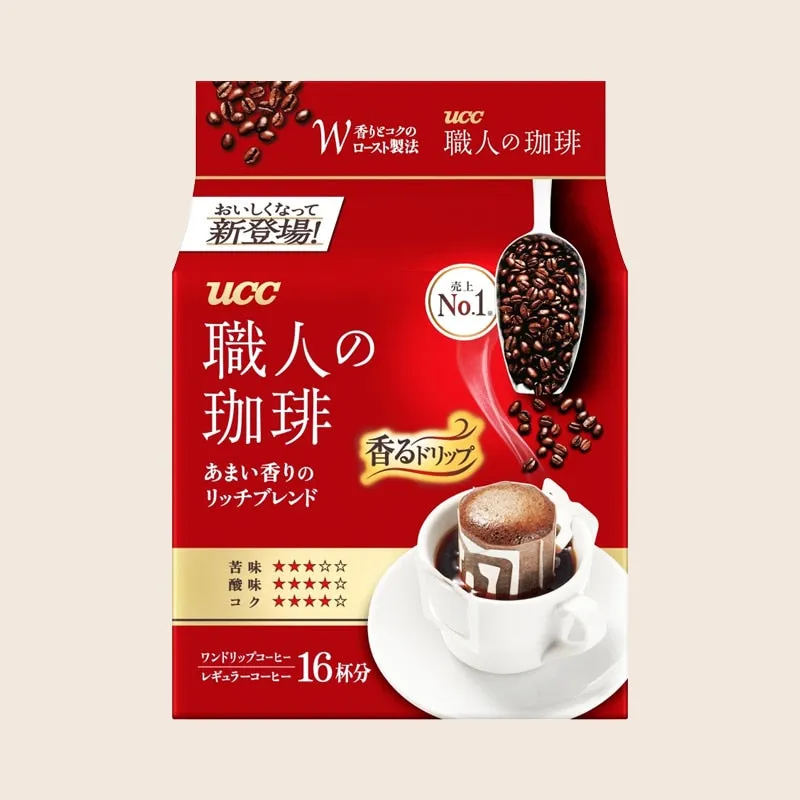 UCC Drip Coffee Sweet Fragrant Rich Blend Single Serve Craftsman of Coffee 16 Bags