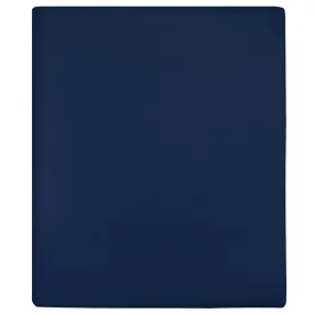 vidaXL Jersey Fitted Sheet Navy Blue 180x200 cm Cotton