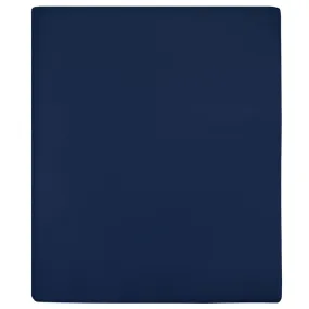 vidaXL Jersey Fitted Sheet Navy Blue 90x200 cm Cotton