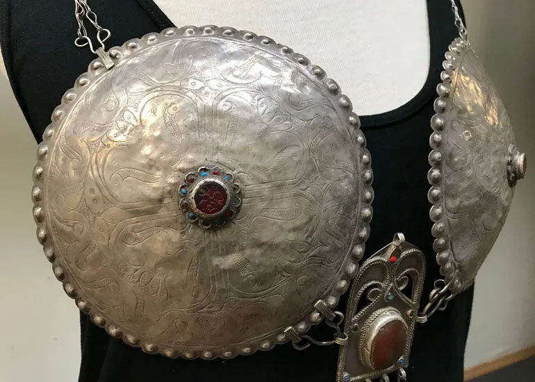 Vintage Early 1900s Silver Breastplate from Afghanistan