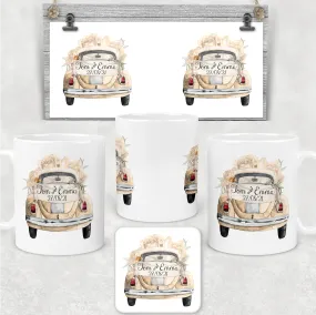 Wedding Car Personalised Engagement Mug