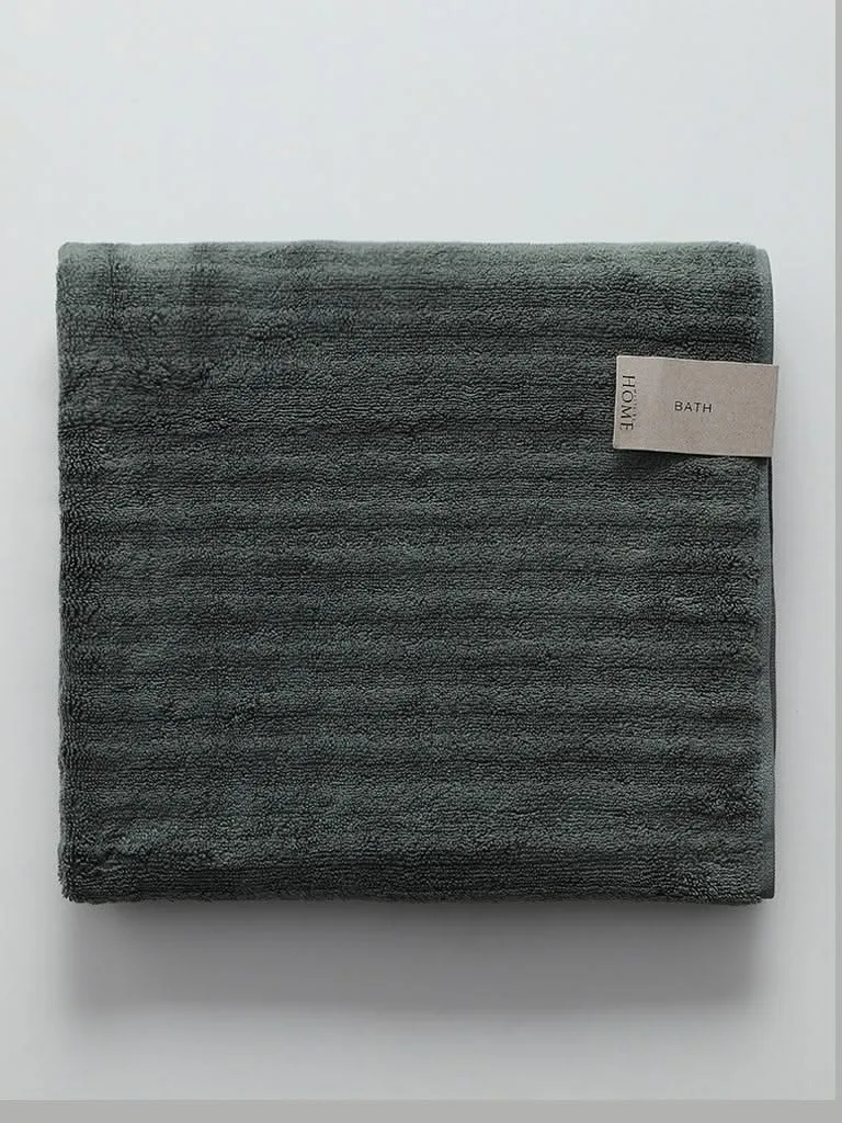 Westside Home Moss Green Self-Striped Bath Towel